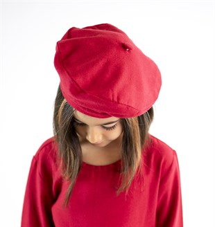 Kırmızı Kaşe Ressam Şapkası